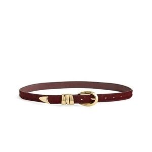 Madewell Tripe Metal Keeper Genuine Calf Hair Belt - Cabernet